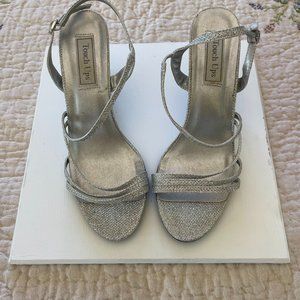 Wedge Sandals, Touch Ups, Silver, Size 10M